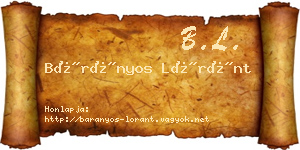 Bárányos Lóránt névjegykártya